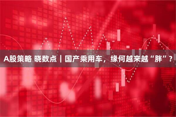 A股策略 晓数点｜国产乘用车，缘何越来越“胖”？